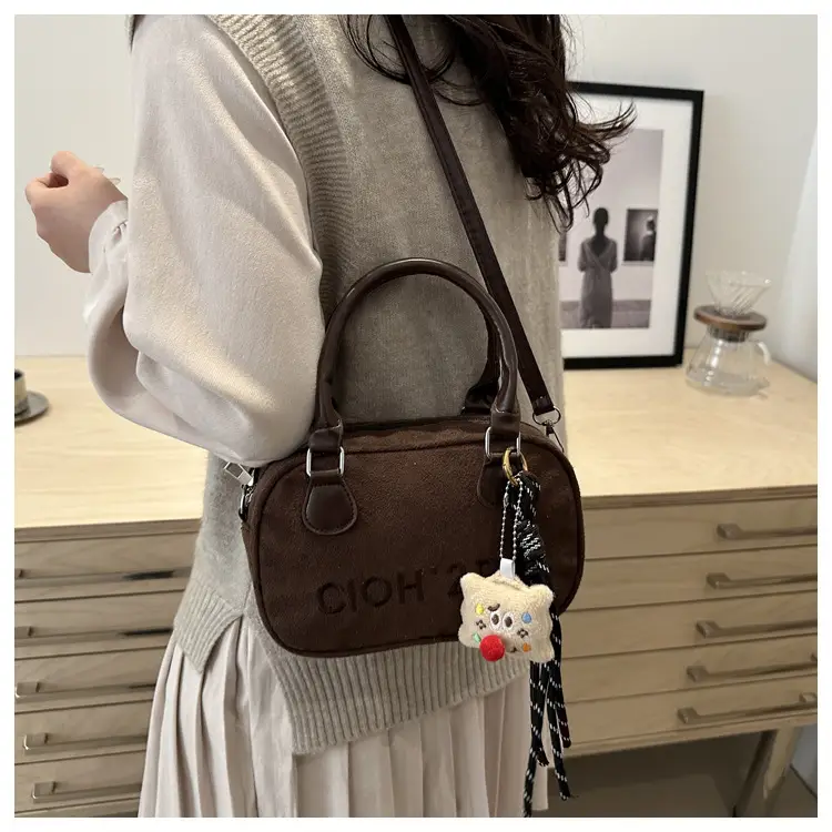 Women's Soft Leather Shoulder Bag with Cute Charm — feature 32