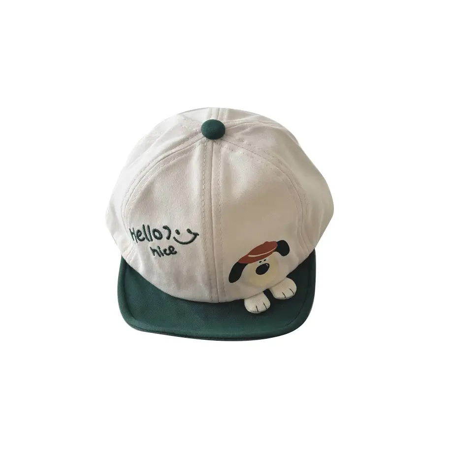 Brown Cartoon Baby Cap with Face Design - Image 36