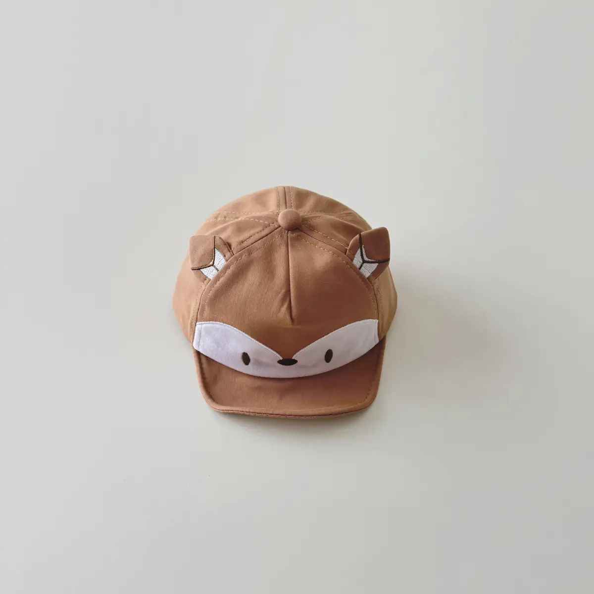 Brown Cartoon Baby Cap with Face Design - Image 17