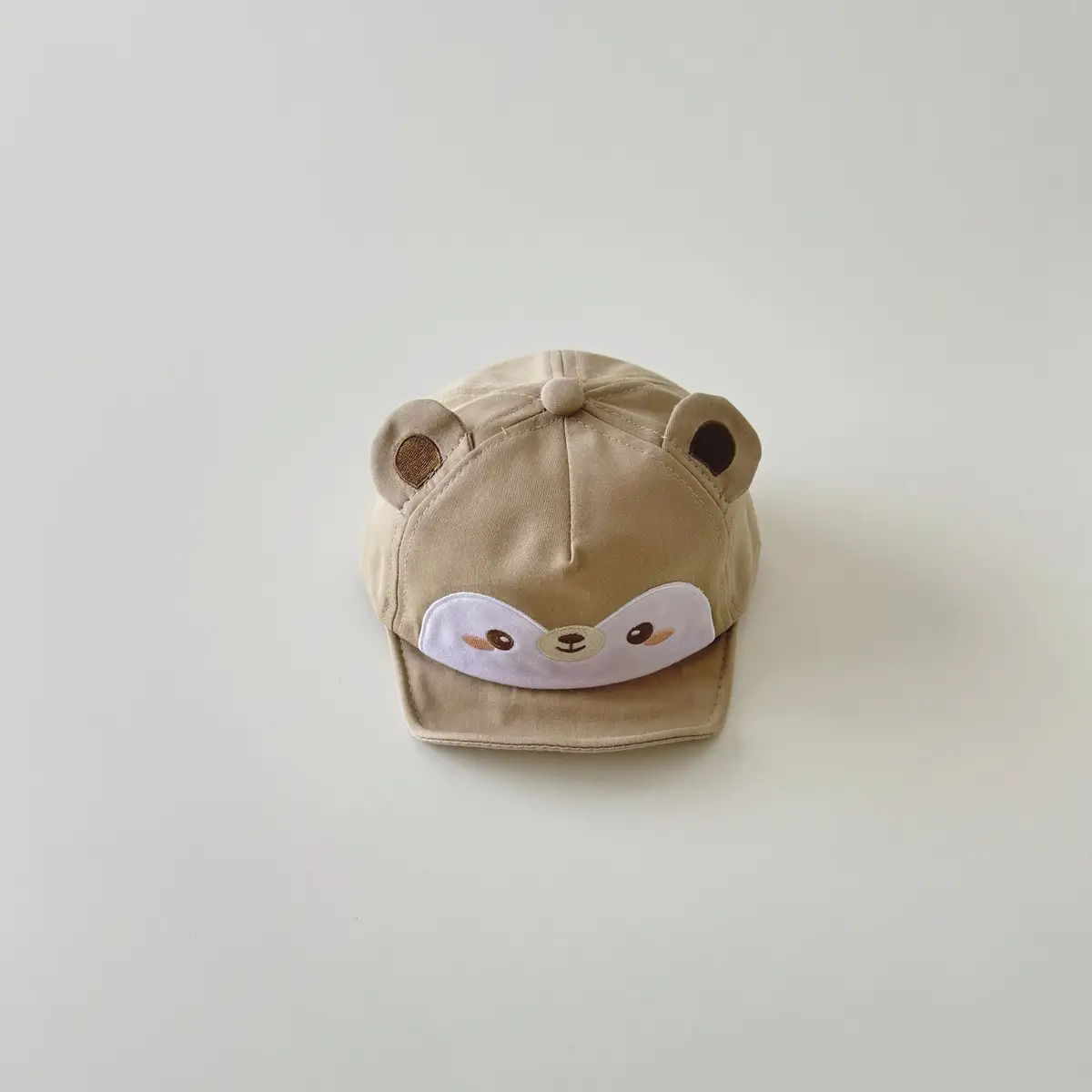 Brown Cartoon Baby Cap with Face Design - Image 19