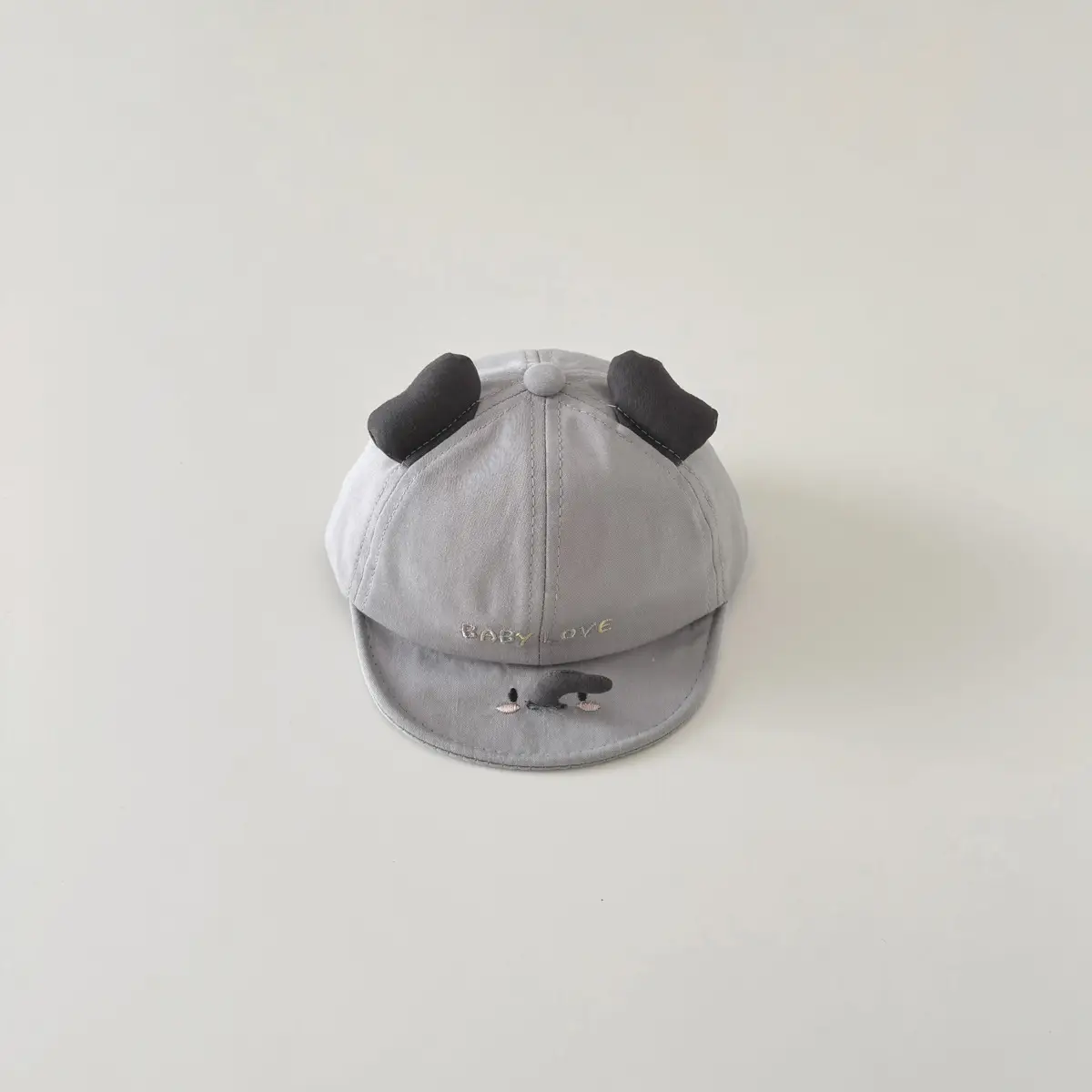 Brown Cartoon Baby Cap with Face Design - Image 8