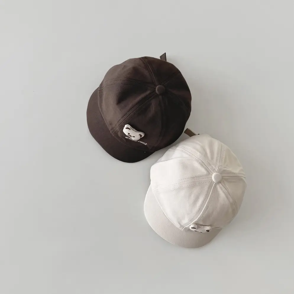 Cute White Baby Hat with Buckle for Girls - Image 7