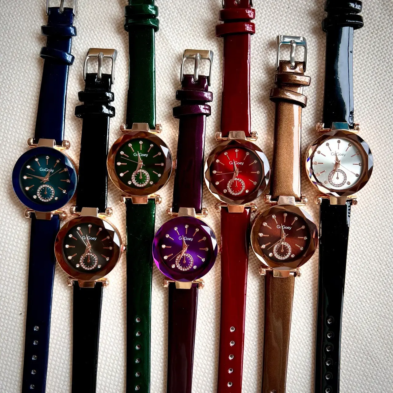 Women's Korean Rhinestone Quartz Watch Red Leather Belt — feature 10