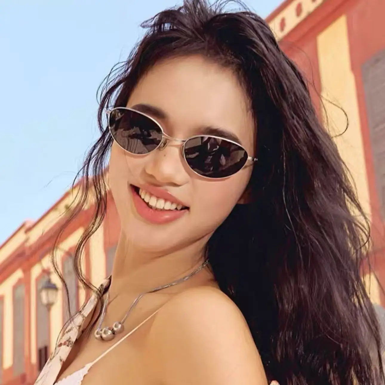 Fakem Titanium Oval Sunglasses UV Protection Women - Image 10