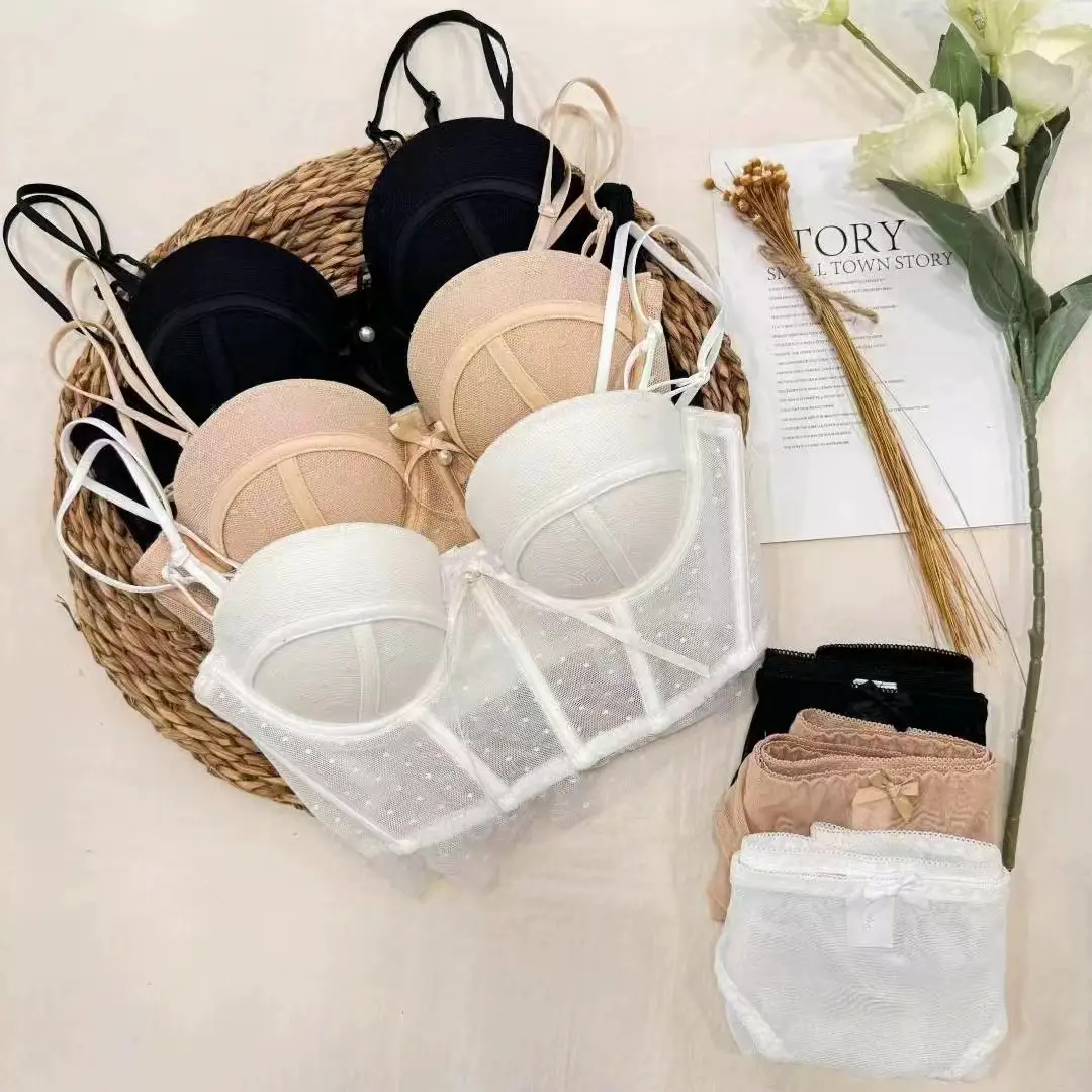 Tito Anti-Sagging Lace Bra Big Chest Small Push Up - Image 10