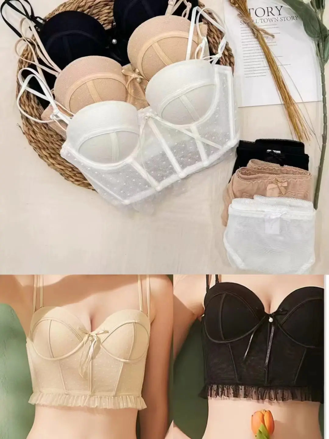 Tito Anti-Sagging Lace Bra Big Chest Small Push Up — feature 8