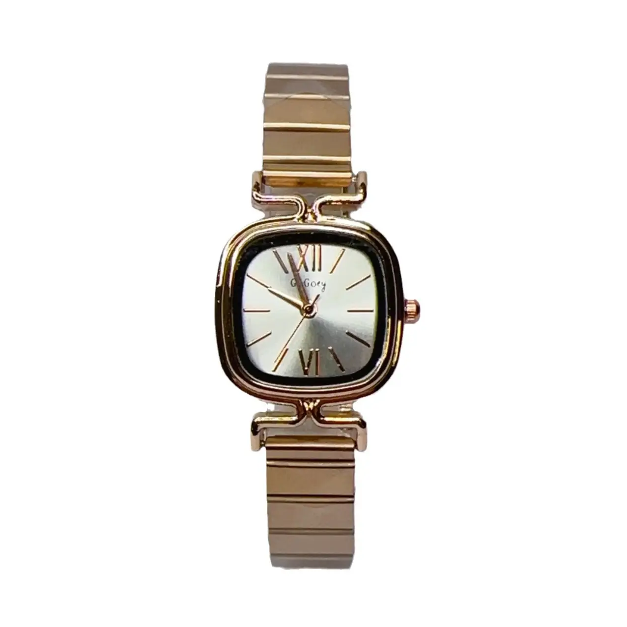 Gold Square Quartz Women's Watch with Steel Band - Image 11