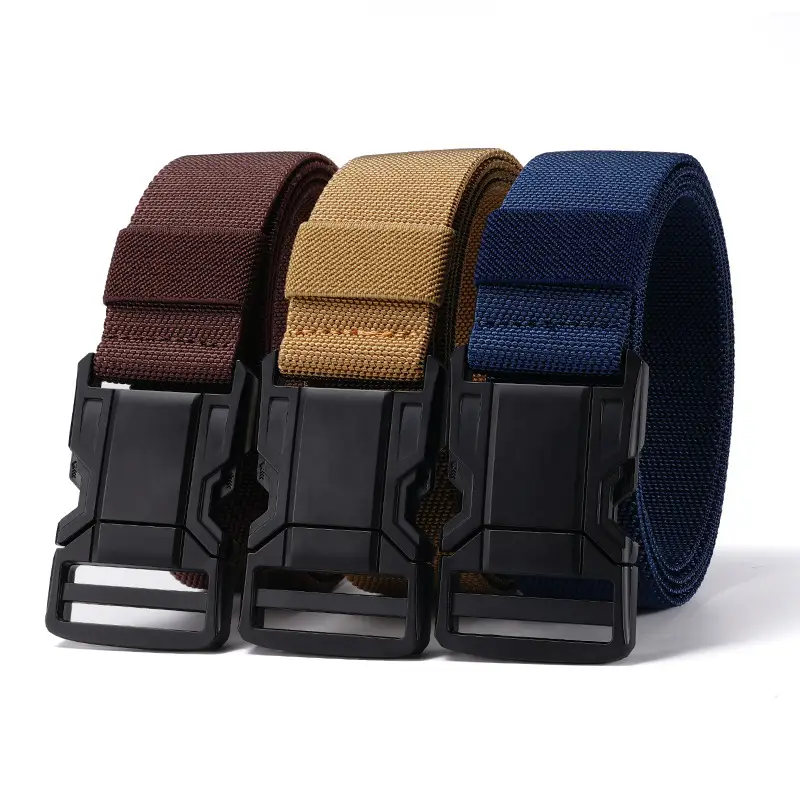 Men's Blue Nylon Belt with Black Buckle - Image 9