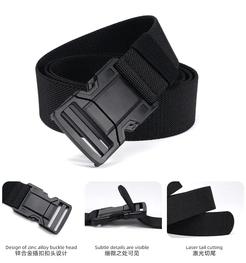 Men's Blue Nylon Belt with Black Buckle — feature 13