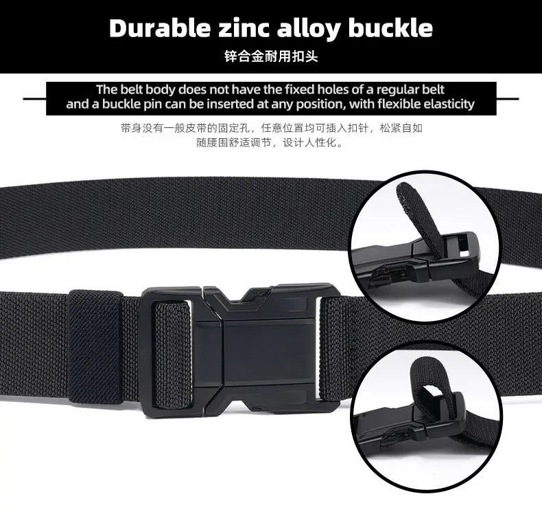 Men's Blue Nylon Belt with Black Buckle — feature 3