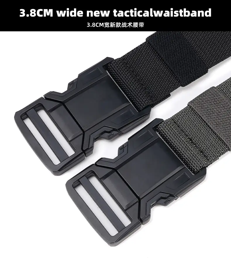 Men's Blue Nylon Belt with Black Buckle — feature 5