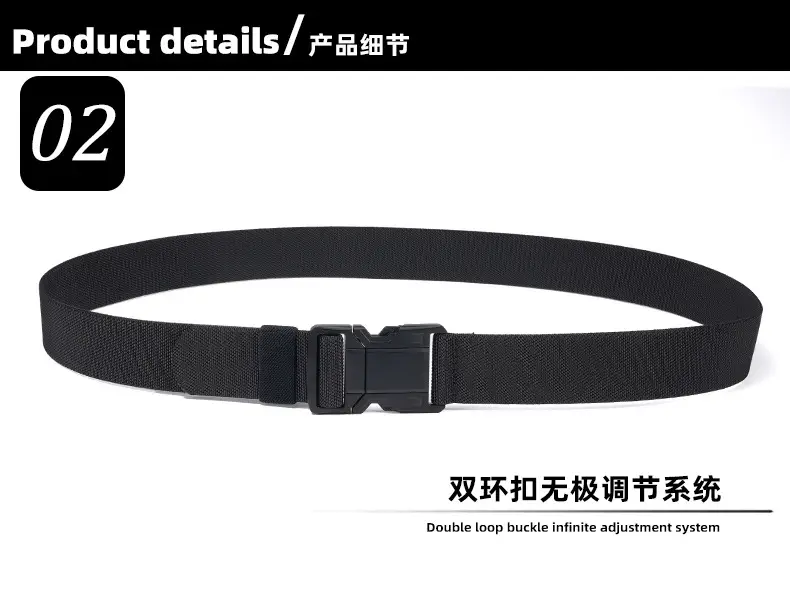 Men's Blue Nylon Belt with Black Buckle — feature 7