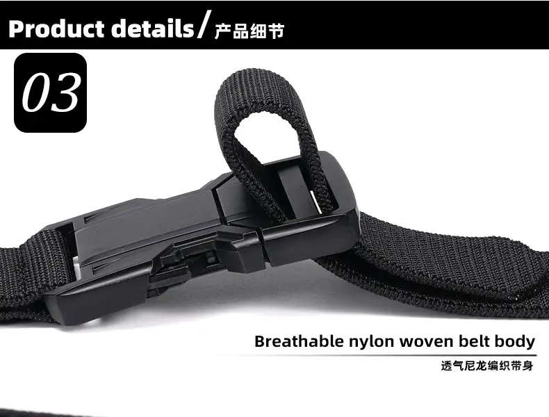 Men's Blue Nylon Belt with Black Buckle — feature 8