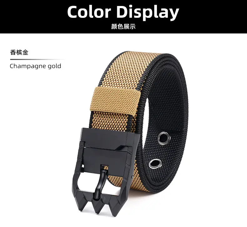 New Men's Rotating Buckle Belt Outdoor Casual All-match Wear-resistant Tactical Belt — feature 15