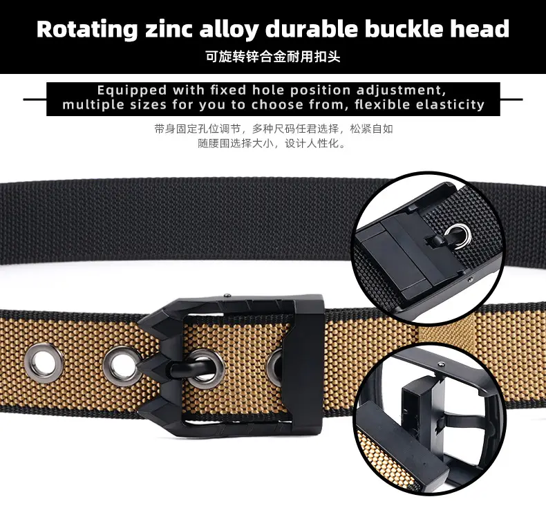 New Men's Rotating Buckle Belt Outdoor Casual All-match Wear-resistant Tactical Belt — feature 3
