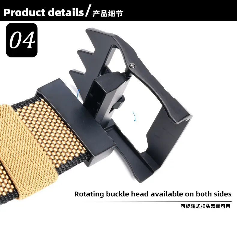 New Men's Rotating Buckle Belt Outdoor Casual All-match Wear-resistant Tactical Belt — feature 9