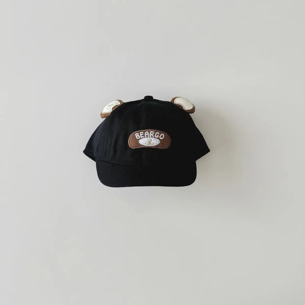 Girls White Bear Ears Cap with Logo