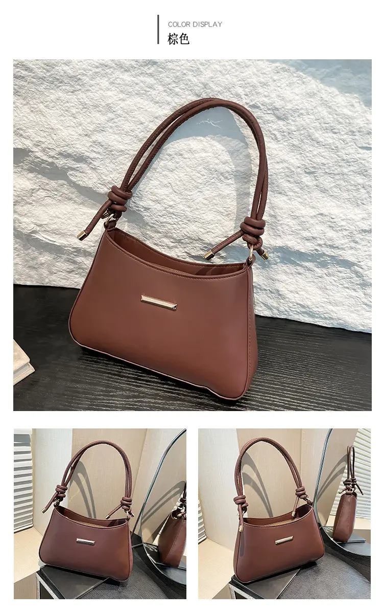 Women's Brown Leather Shoulder Bag 2024 New Style — feature 14
