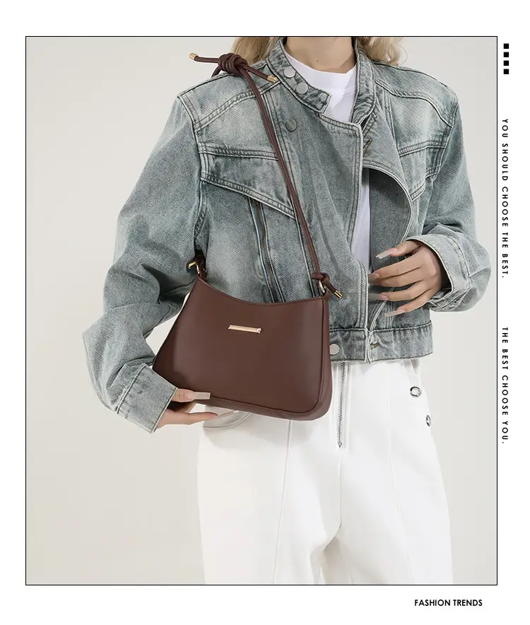 Women's Brown Leather Shoulder Bag 2024 New Style — feature 2
