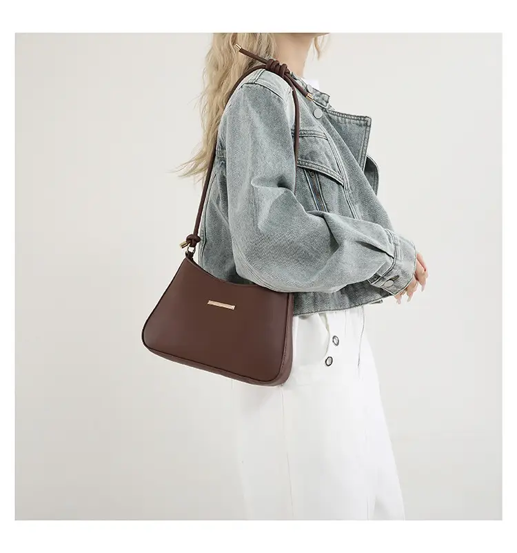 Women's Brown Leather Shoulder Bag 2024 New Style — feature 30