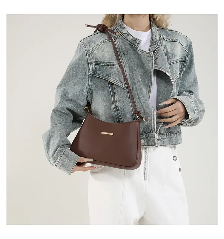 Women's Brown Leather Shoulder Bag 2024 New Style — feature 31