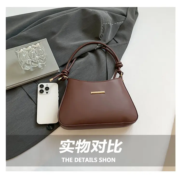 Women's Brown Leather Shoulder Bag 2024 New Style — feature 7