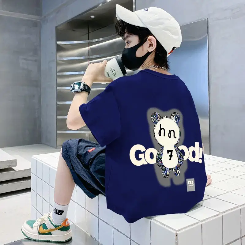 White Printed T-Shirt for Boys Summer Wear - Image 6