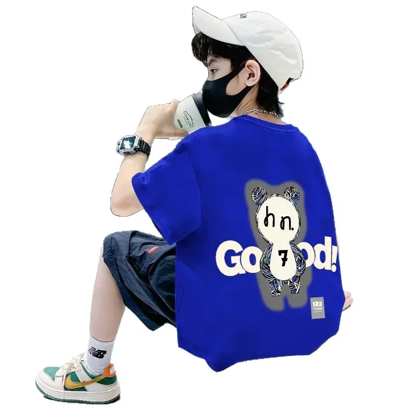 White Printed T-Shirt for Boys Summer Wear - Image 10