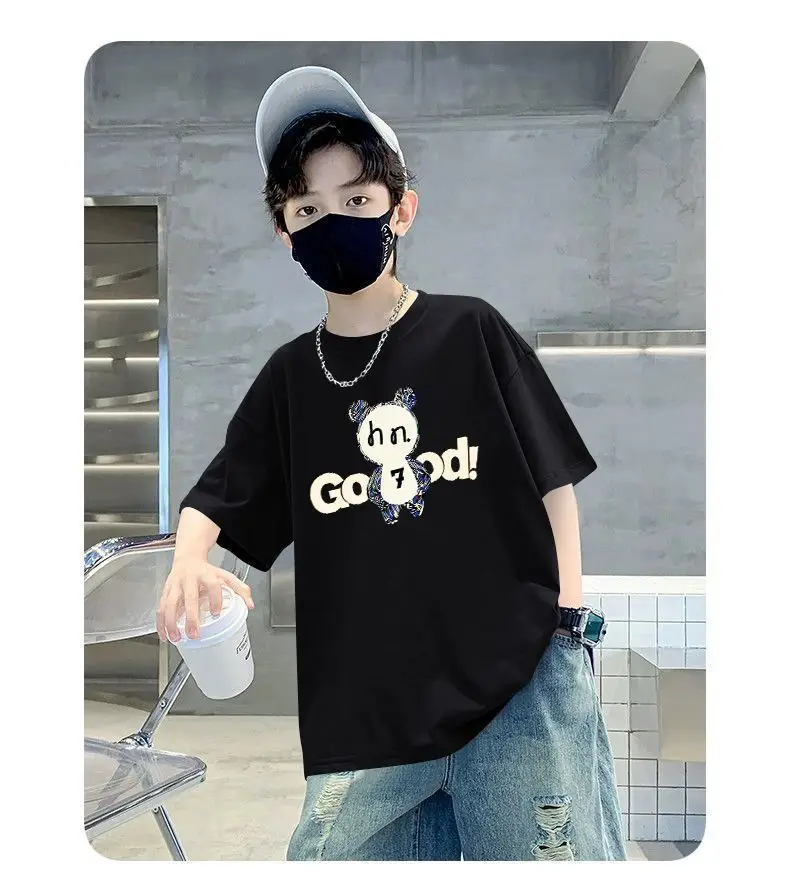 White Printed T-Shirt for Boys Summer Wear — feature 12