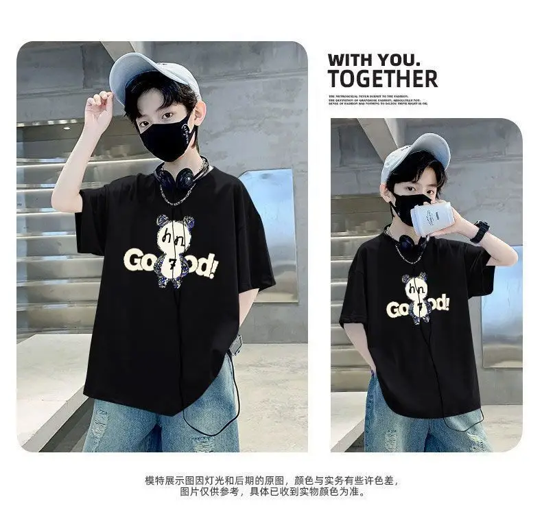 White Printed T-Shirt for Boys Summer Wear — feature 9