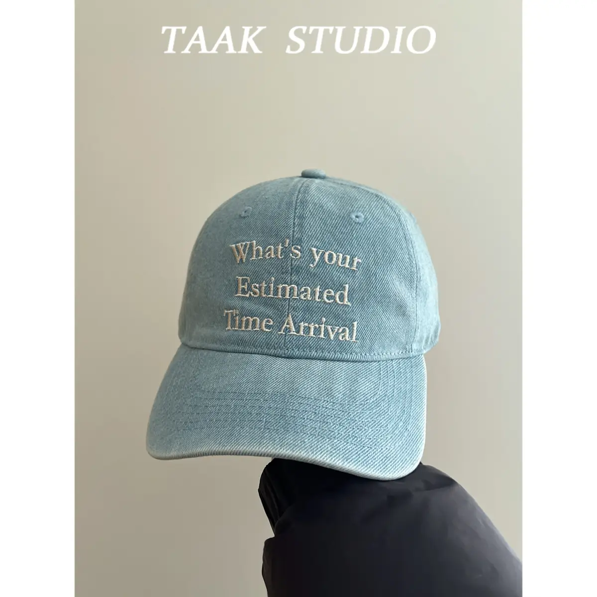Retro Wash Denim Cap Women Spring Summer Face Large - Image 6