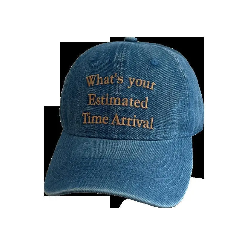 Retro Wash Denim Cap Women Spring Summer Face Large - Image 8