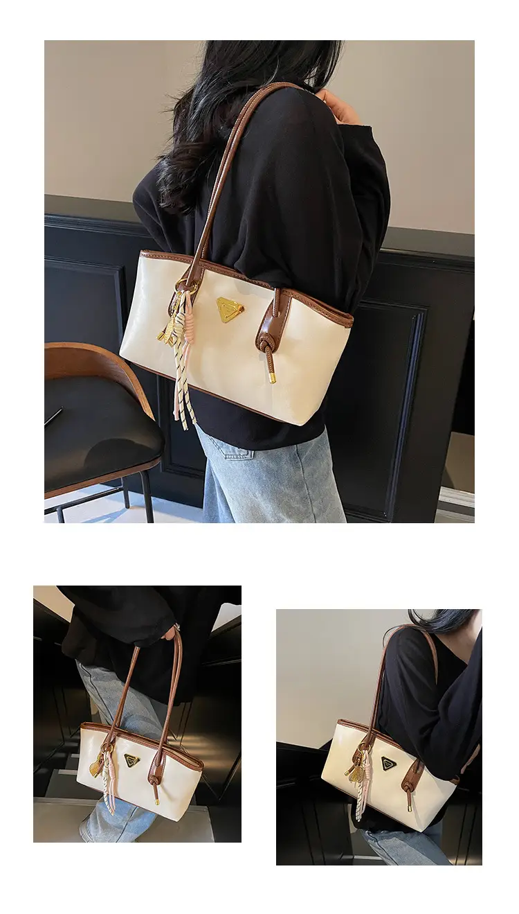 Pink Leather Shoulder Bag with Gold Plated Handle — feature 11