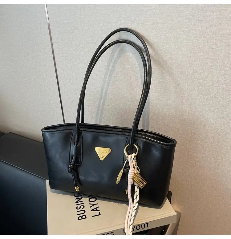 Pink Leather Shoulder Bag with Gold Plated Handle
