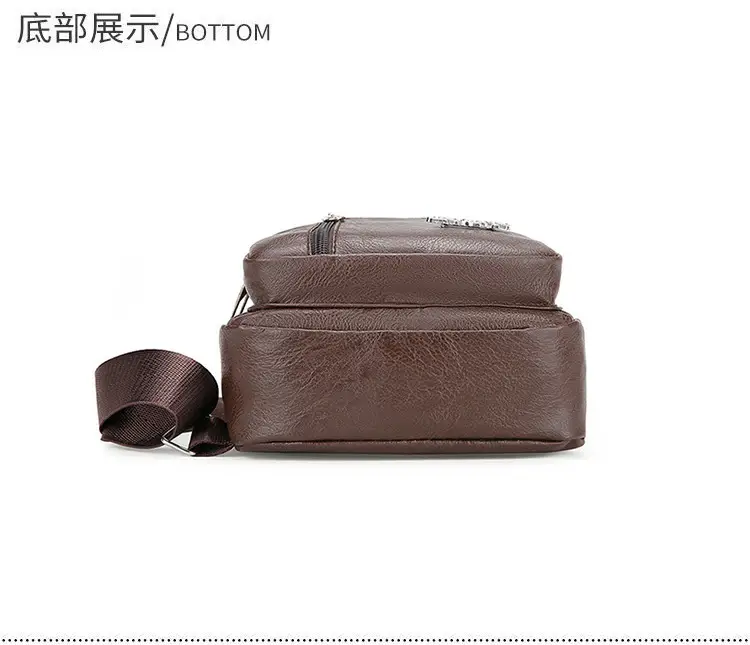Men's Crossbody Bag Black Multi Color PU Leather — feature 27