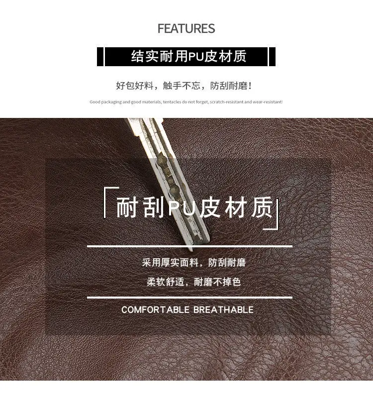 Men's Crossbody Bag Black Multi Color PU Leather — feature 7