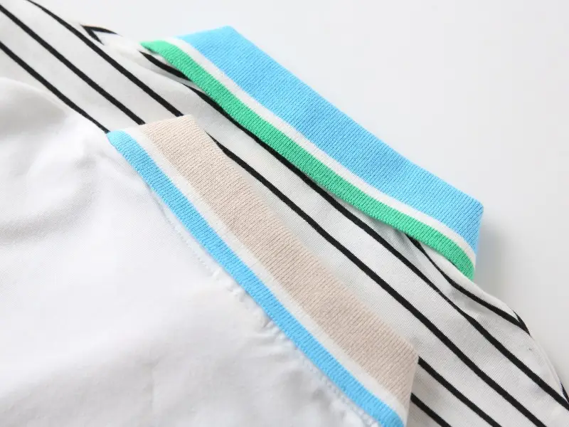 Boys White Cotton Polo Shirt with Blue Trim — feature 11