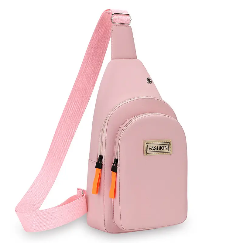Pink Women's Multi-functional Chest Bag with Adjustable Strap - Image 9