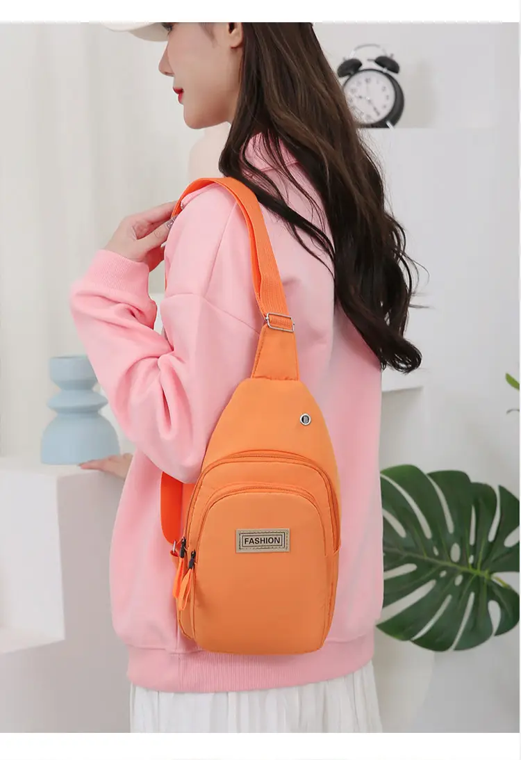 Pink Women's Multi-functional Chest Bag with Adjustable Strap — feature 10