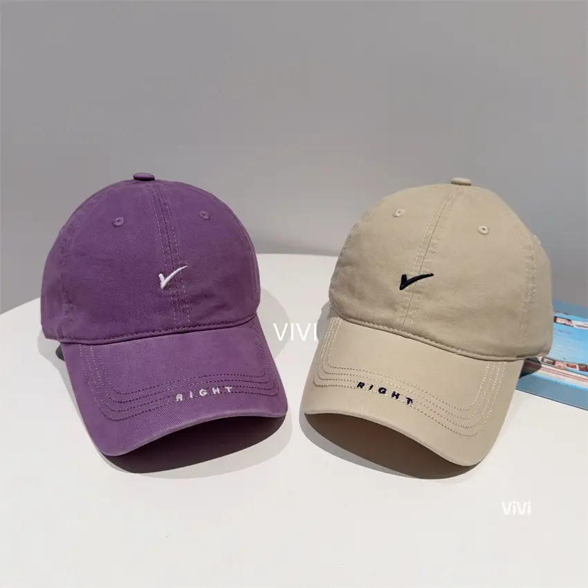 Korean Embroidered Baseball Cap Women Tan 2025 - Image 8