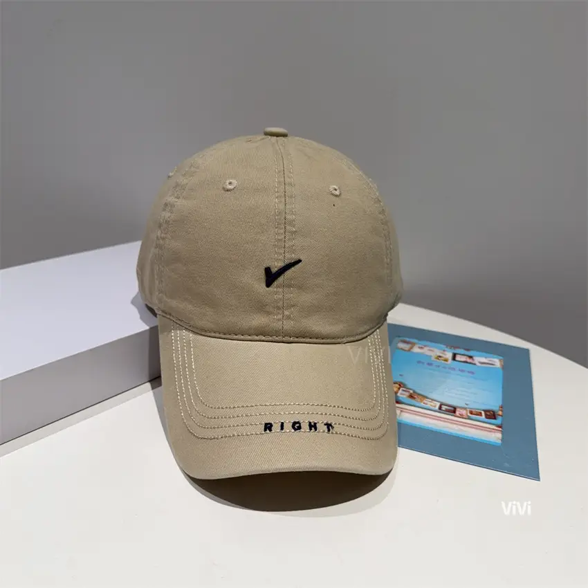 Korean Embroidered Baseball Cap Women Tan 2025 - Image 2