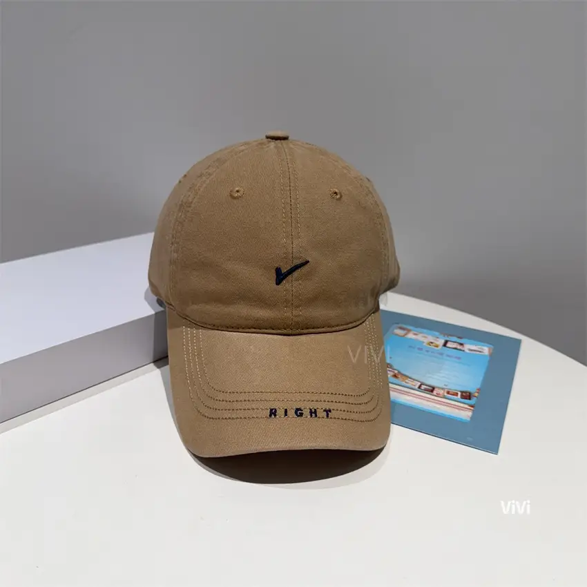 Korean Embroidered Baseball Cap Women Tan 2025 - Image 7