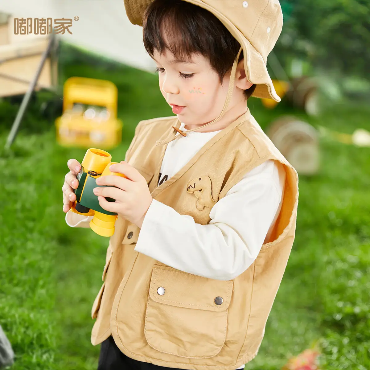 Dudu Boys Vest Spring T-Shirt Pants Set Tan