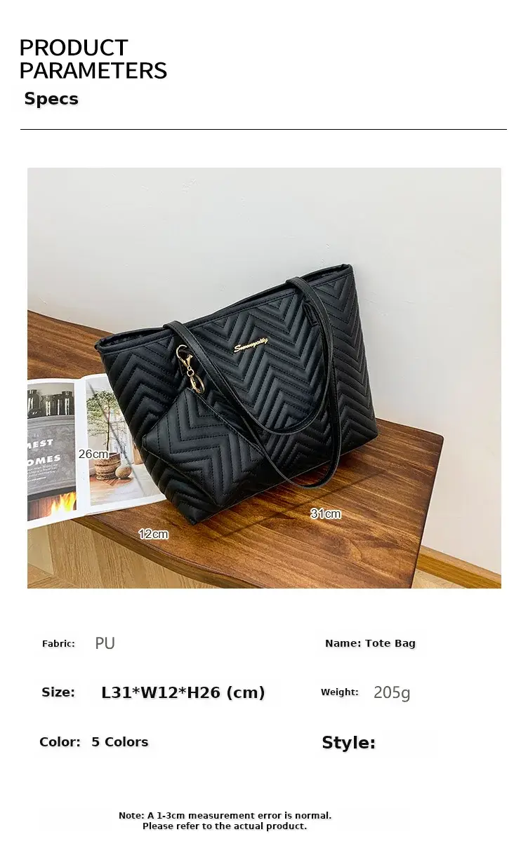 Women's Wavy Diamond Embroidery Shoulder Bag Brown — feature 2
