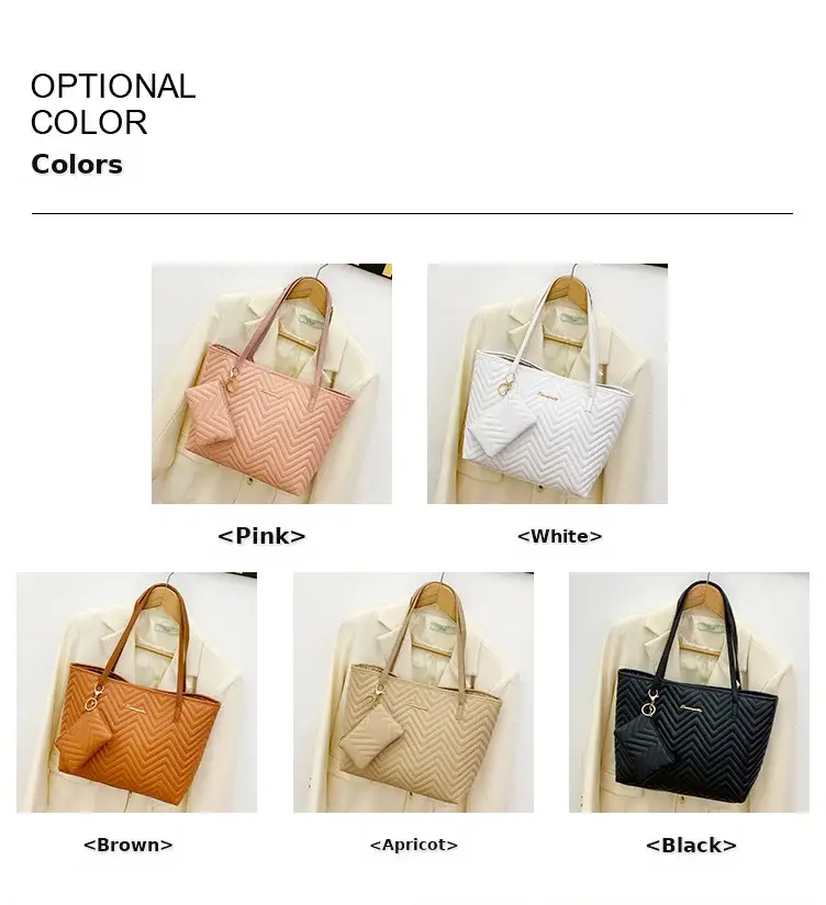 Women's Wavy Diamond Embroidery Shoulder Bag Brown — feature 3