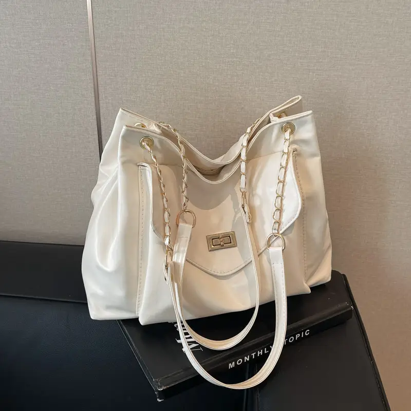Women's Brown Chain Shoulder Bag with Leather Strap — feature 18