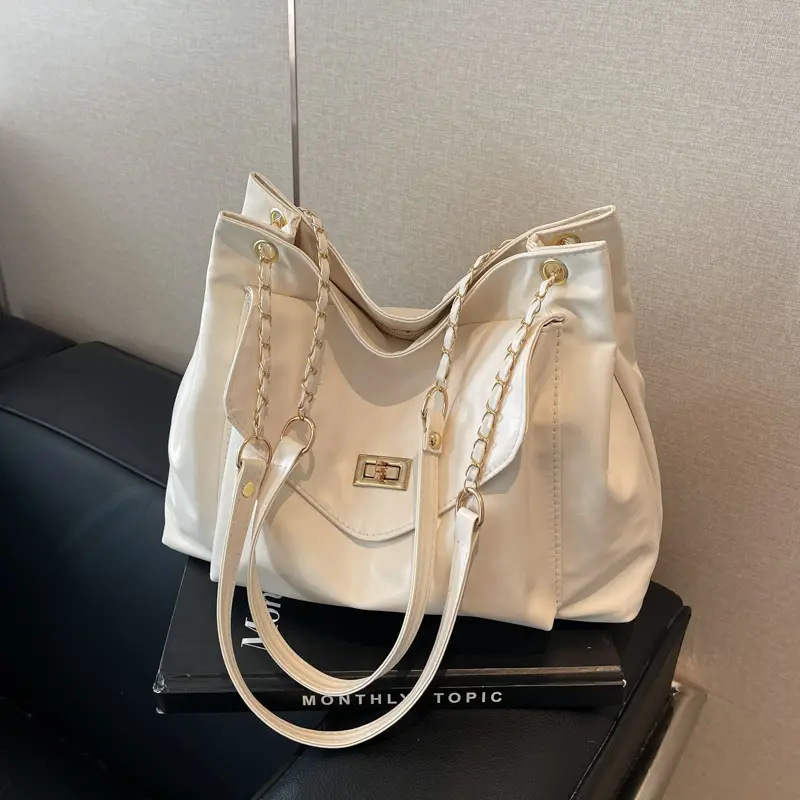 Women's Brown Chain Shoulder Bag with Leather Strap - Image 2