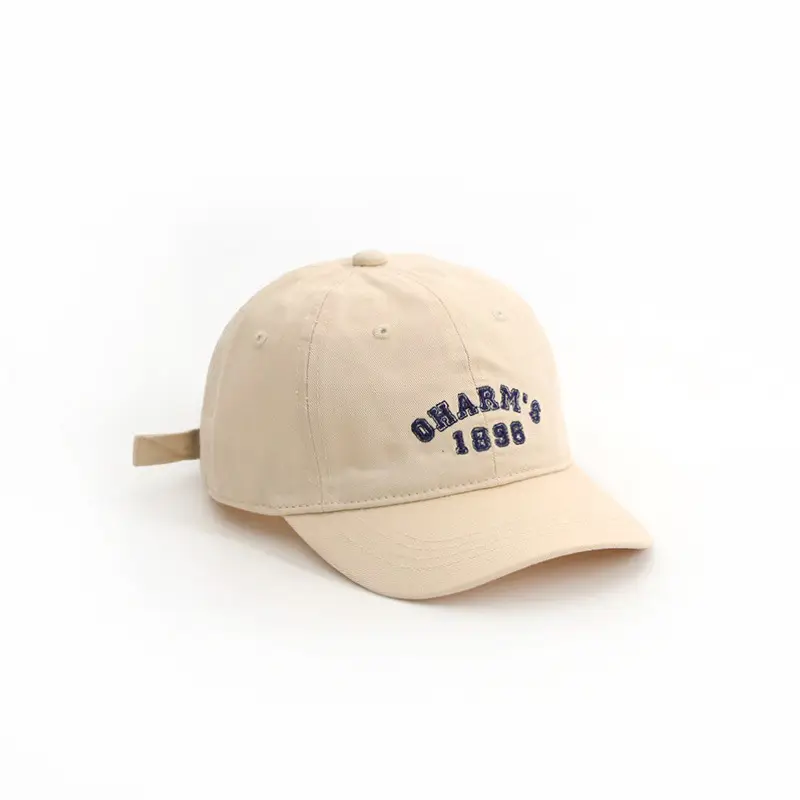 Korean Style Navy Blue Baby Sun Hat with Embroidery - Image 2