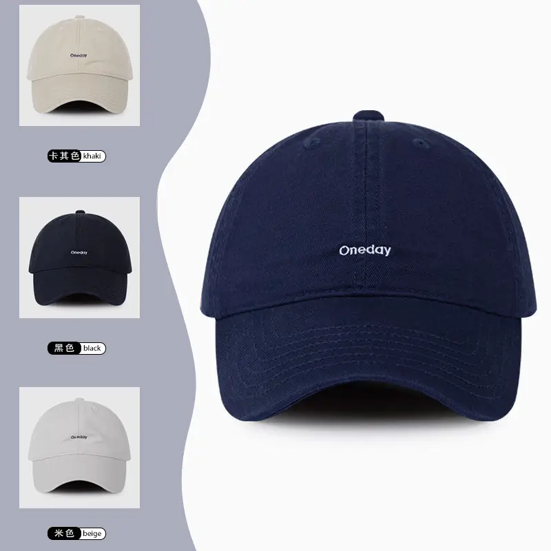 Women Retro Face Small Embroidered Cap Navy White Gray - Image 6