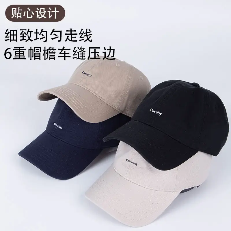 Women Retro Face Small Embroidered Cap Navy White Gray - Image 7